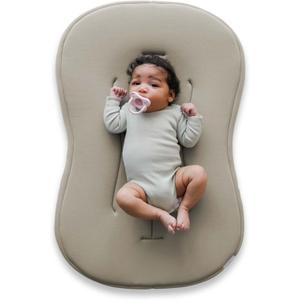 Snuggle Me Baby Lounger Curve (0-6 Months) - Premium Organic Cotton with Foam Core, Machine-Washable Cover, Buttery-Soft & Breathable Infant Lounger with Travel Bag (30 in x 20 in x 1.9 in) - Birch