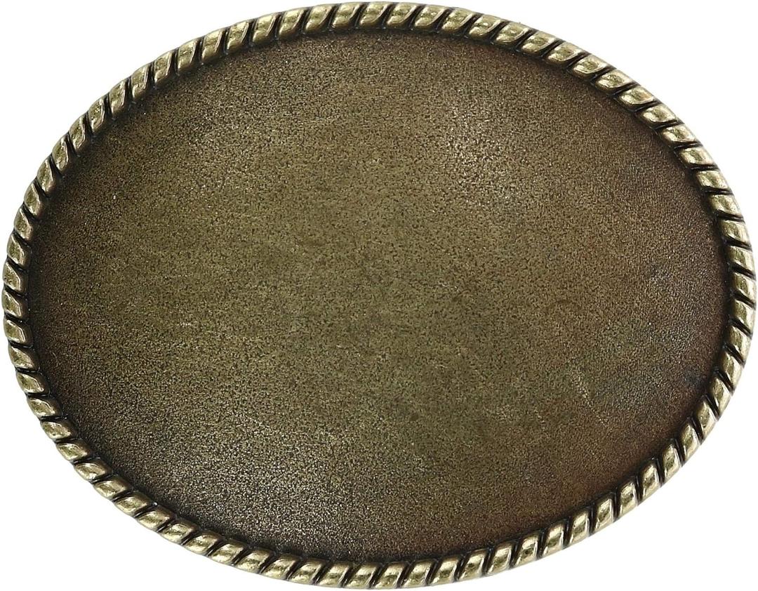 CTM Blank Oval Belt Buckle with Edge Detail (Bronze)