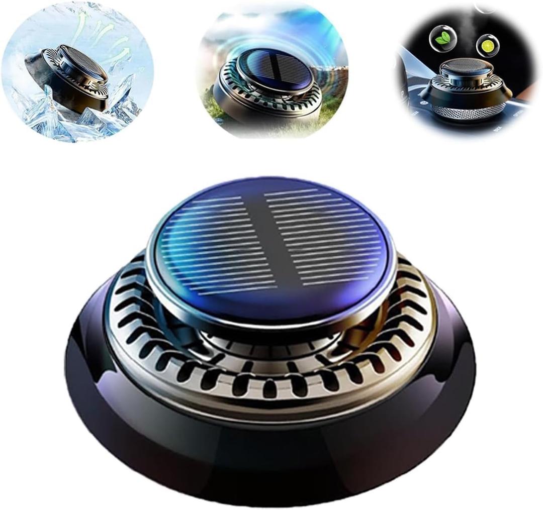 2025 New Antifreeze Electromagnetic Car Snow Removal Device, Car Air Freshener, Solar Powered Auto Rotary, Portable Car Diffuser (1PCS)