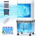 Portable Air Conditioners, 8GAL Swamp Cooler Portable AC, 2 Modes 3 Speeds Blow Cold Air, 120Swing & 7H Timer, 30H+ Runtime, Windowless Air Conditioner w/Remote for Room Office Patio