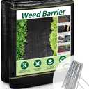 3ft x50ft Black Weed Barrier Landscape Premium Fabric-Heavy Duty Woven Ground Cloth with Superior Permeability Weed Control Convenient Design