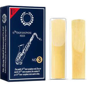 Tenor Saxophone Reeds | Strength 3.0 | Box of 10 | Premium Cane Reeds for Consistent Tone & Reliable Response (natural)
