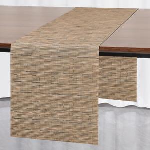 Myir JUN Table Runner, Vinyl Table Runner Indoor 72 Inch Long Arbitrarily Cropped Runner for Table Heatproof for Home Party (Light Brown, 15 x 72 inch)