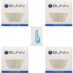 BUNN Coffee Filter  4 PK - 100 PCS per Pack  Taller  Flat Bottom Liner  Quality Paper for Most Coffee Makers  Aromatic Brew  with Satisfying Customers Travel Tissue Pack (4PK)
