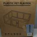 Clear Acrylic Dog Playpen Indoor, Puppy Cat Small Pet Play Pen, Pet Cat Playpen for Rabbits, Dog Fence Crate Kennel Whelping Cage (White, 10 Panel)