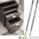 4pcs Ball Bearing Drawer Slides 16 Inch / 406mm, 2 Fold Metal Drawer Tracks, Two Way Slide Track Rail Glides with Mounting Screws - 0.67 Inch Wide