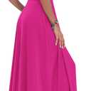 AUSELILY Womens Summer Dress 2025 Sleeveless V Neck Formal Party Evening Cocktail Long Dress with Pockets (Pink, S)