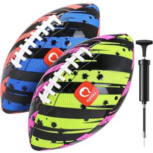 QPAU Waterproof Football, 2 Pack 9 Inches Outdoor Games for Adults and Kids, Fun Swimming Pools Toys and Accessories for Beach Lake Park Backyard