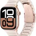 V-MORO Resin Band Compatible with Apple Watch Series 7/8/9/10/11 41mm/40mm/38mm/42mm Fashion Cute Strap for iWatch Series 6/5/4/3/2/1/SE/SE 2 Lightweight Bracelet Wristband Women(Classic Milk Tea)