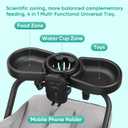 Universal Stroller Snack Tray, 4 in 1 Stroller Tray Attachment with Cups Phone Holder for Baby Toddler Stroller, 360 Rotation Universal Stroller Tray Compatible with Uppababy, Baby Jogger, etc