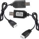 VTHNMPG [7.4V, 3 Pin] Charger for Gel Blaster, Splatter Ball Gun, Orby Gun, Orbeez Gel Gun, SCX24 RC Car, Drone - XH-3P 2S Lipo Battery USB Charger Cable 2-Pack