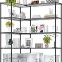 IZEUK Linked Storage Racks, DIY Adjustable Heavy Duty Metal Shelving Unit for Corner, Ideal for Kitchen, Garage, Warehouse, and Garden (Black, 15.7" D x 33.5" W x 70.5" H, 1433 lbs Capacity), 5 Tier, 15.7" D x 33.5" W x 70.9" H