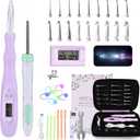 SPEENSUN Light Up Crochet Hook Set with Stitch/Row Counter, 18 Replaceable Heads (2mm-14mm) Crochet Hooks, Bright/Low Light Modes with Ergonomic Handle, 7-9hrs Runtime, Gift Box for Crafters