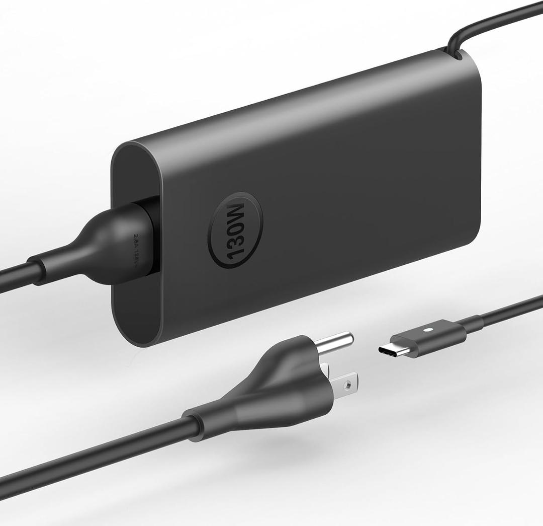 130W USB C Laptop Charger for Dell XPS 15 2-in-1 9575 9500 XPS 17 9700 Precision 5530 2-in-1 5550 5750 3660 3551 Latitude 7410 7310 7210 9410 9510 5420 5520 Type C Power Adapter