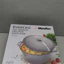 Mueller 6 Quart Enameled Cast Iron Dutch Oven, Heavy-Duty Casserole and Braiser Pan with Lid and Knob, Safe for All Cooktops (Gray)