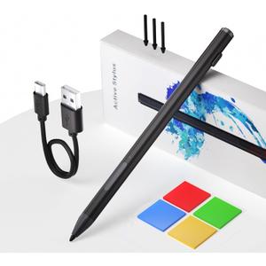 Surface Pencil - Stylus for Surface Pro 12/11/10/X/9/8/7/7+/6/5/Go 3/Go 2/Book/Laptop 5/Studio 2 with 4Nibs, 4096 Pressure Sensitivity Palm Rejection Rehargeable Surface Pro Pen Stylus