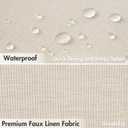 MIULEE Beige Scalloped Shower Curtain Linen Textured with 12 Metal Hooks Cute Heavy Duty Washable Waterproof Neutral Thick Cloth Shower Curtains with Black Border for Bathroom Bathtub,W72*L72 Cream
