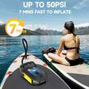 50PSI Paddle Board Pump Electric Portable, 10000mAh Sup Pump with Auto-Off,9 Modes Paddleboard Pump for Stand Up Paddle Board/Car/Kayak/Motorcycle/Bicycle (Rechargeable) (Rechargeable)