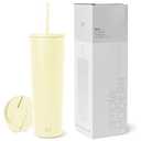 Simple Modern Insulated Tumbler with Lid and Straw | Iced Coffee Cup Reusable Stainless Steel Water Bottle Travel Mug | Gifts for Women Men Her Him | Classic Collection | 28oz | Buttercup