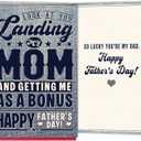 4 x Funny Father's Day Card for Step Dad, Humorous Fathers Day Card Gift for Bonus Dad from Step Daughter Son Kids, Appreciation Cards for Stepdad