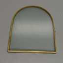 Double Glass Frame for Pressed Flowers Handmade, Pressed Flower Frame, Hinged Tabletop Brass Photo Frames, Dried Flower Display Folding Picture Frame for Home, ArcShaped, Gold, 810 Inches (8L" x 10W")