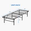 FDW Black Metal Bed Frame Platform Twin Size 14 Inch Heavy Duty Steel Box Spring Mattress Foundation with Storage