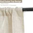 DriftAway Linen Textured Curtain Valances for Windows Light Filtering 3 Inch Rod Pocket Farmhouse Country Rustic Kitchen Valances for Bedroom Living Room Bathroom 14 inch Length Beige