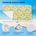 Yellow Lemon Beach Towel 30x60 Inch, Mediterranean Summer Citrus Lemon Floral Oversized Bath Towel Blanket for Bathroom Travel Swimming Pool Spa Yoga Camping