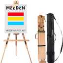 MEEDEN Tripod Field Painting Easel with Carrying Case - Solid Beech Wood Universal Tripod Easel Portable Painting Artist Easel, Perfect for Painters Students, Landscape Artists, Hold Canvas up to 44"