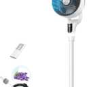 DREO Fan for Bedroom, 2026 Upgraded, 90ft Airflow, 20dB Quiet Fan, 90 Oscillating Standing Fan for Whole Room, DC Motor, 8+H Speeds, 3 Modes, 38-42'' Adjustable Height, 8H Timer, 105 Manual Vertical, 41.3 inch