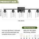 Unicozin Modern Bathroom Light Fixtures, 5 Light Vanity Lights Over Mirror, Black Wall Lamp with Clear Glass for Living Room Cabinet Bedroom Porch