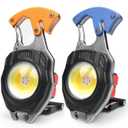 MAKDAK Cob Keychain Work Light 2PC Rechargeable EDC Keychain flashilight 7 Modes 1600Lumen high Lumen Flashlights for Emergencies Led Flashlight (Orange and Blue)