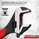 SEDY Adjustable Wrench Set Pipe Spanner: 6" 8" 10" Wide Jaw Black Oxide Wrench With Cushion Grip, Laser Marked Metric & SAE Scales, CR-V Steel for Professional