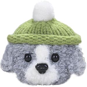 Plush Case Cover Compatible with Apple Airpods 4 Handmade Knitted Cartoon Creative Funny Cute Earbuds Headphone Cases (HBG+Green,for Airpods 4)