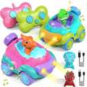 Lehoo Castle Girl Dinosaur Toy, 2 Pack Dinosaur Toys for Kids 3-5, Remote Control Car for Toddlers 1-3, Kids Toys Girls 3-5, 2 Year Old Girl Birthday Gift