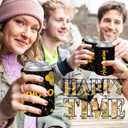 24 Pcs 2025 Homecoming Party Decorations Hoco Can Cooler Sleeve Drink Sleeves for 12 oz Beverage Can Black Gold for Welcome Back to School Homecoming Celebration Supplies