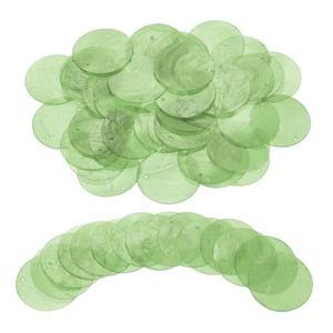 uxcell Capiz Shells 2" Round Natural Shells with 2 Holes for Seashell Wind Chimes Curtain Shell Garland DIY Craft Wedding Home Decoration, Green