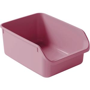Large Cat Litter Box with High Sides,Cat Boxes for Indoor Cats,Cat Litter Pan for Kitty,Litter Box with Low Entry,Anti-Splashing,Easy to Clean (Pink)