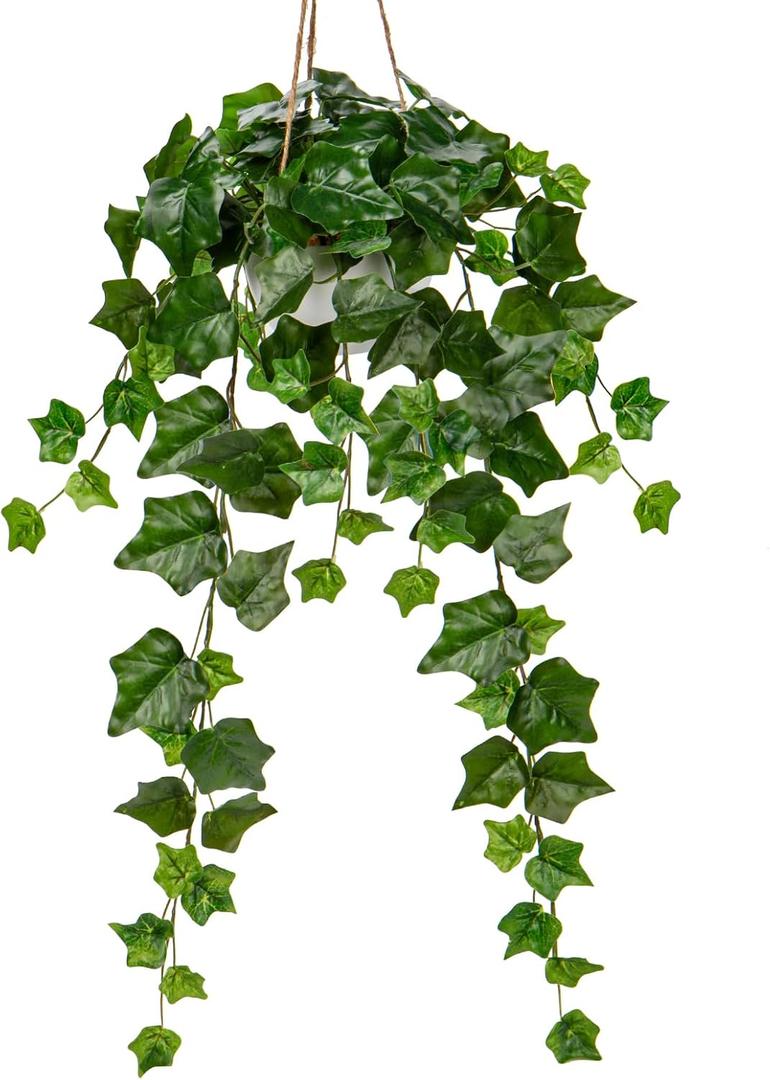 Briful Fake Hanging Plant Greenery Real Touch Sage Ivy Vine Hanging Bush Plants Artificial with Hemp Rope Silk Plants for Home Wall Decor 39.4'' Wedding Ceiling Decoration Briful Fake Hanging Plant Greenery Real Touch Sage Ivy Vine Hanging Bush Plants Artificial with Hemp Rope Silk Plants for Home Wall Decor 39.4'' Wedding Ceiling Decoration