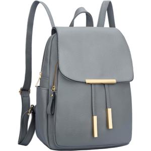 KKXIU Trendy Leather Backpack Purse for Women and Ladies Shoulder Travel Daypacks Bags (A-Grey)