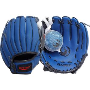 PHINIX Baseball Glove Tee Ball Mitts with Soft Ball for Kids Play & Training 8.5"-10"