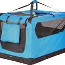 Amazon Basics Folding Portable Soft Pet Dog Crate Carrier Kennel, 36 x 24 x 24 inches, Blue