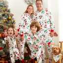 PATPAT Family Christmas Pajamas White Santa Print Family Matching Pjs Christmas Pajamas For Women XXL (White, XXL)