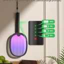 YISSVIC Electric Fly Swatter Foldable Bug Zapper Racket 2 in 1 Mosquito Killer with Purple Attractant Light Rechargeable 1800mAh for Indoor Home Backyard Patio Camping