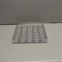 Yieach Clear Expandable Silverware Drawer Organizer - Adjust From 11'' to 22'' - Knife,Cutlery,Spoons and Forks Organizer,Large 8 Grid Flatware,Silverware Tray,Utensil Organizer for Kitchen Drawers