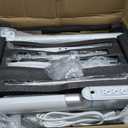 Floor Mobile TV Stand with Power Outlet, Rolling TV Cart for 27-65 Inch OLED LED Monitors, 6 Levels of Height Adjustment, Ambient Lighting on The Bottom Wheels Holds up to 88lbs, 400x400mm (White)