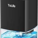 ToLife Dehumidifiers for Home 30 OZ Water Tank with Auto-Off 500 sq.ft Portable Small Dehumidifier for Bathroom Bedroom RV Closet Room 7 Colors LED Light, Black