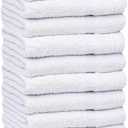 GOLD TEXTILES 12 Pack White Economy Cotton Blend 15x25 Inches Basic Hand Towels- Gym Towels (1 Dozen)