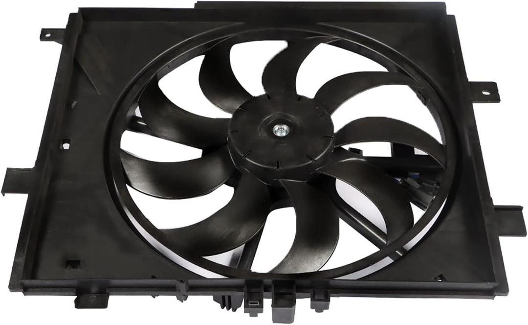Engine Radiator Condenser Cooling Fan Assembly Replacement for Nissan Versa AT CVT 2012-2019 Models Black