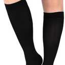 +MD 15-20 mmHg Medical Compression Socks for Men/Women, Lightweight Opaque Knee High Support Stockings (Small, Black)